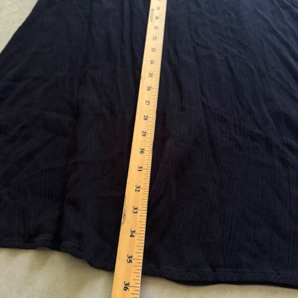 La Cera Black Sleeveless Rayon Dress Medium Floral Embroidered Boho India - Picture 4 of 8